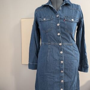 Levi's Blue Denim Button-Up Dress